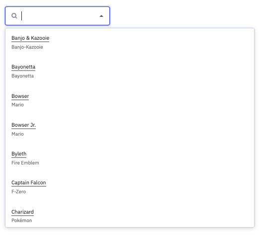 Combobox custom rendered options